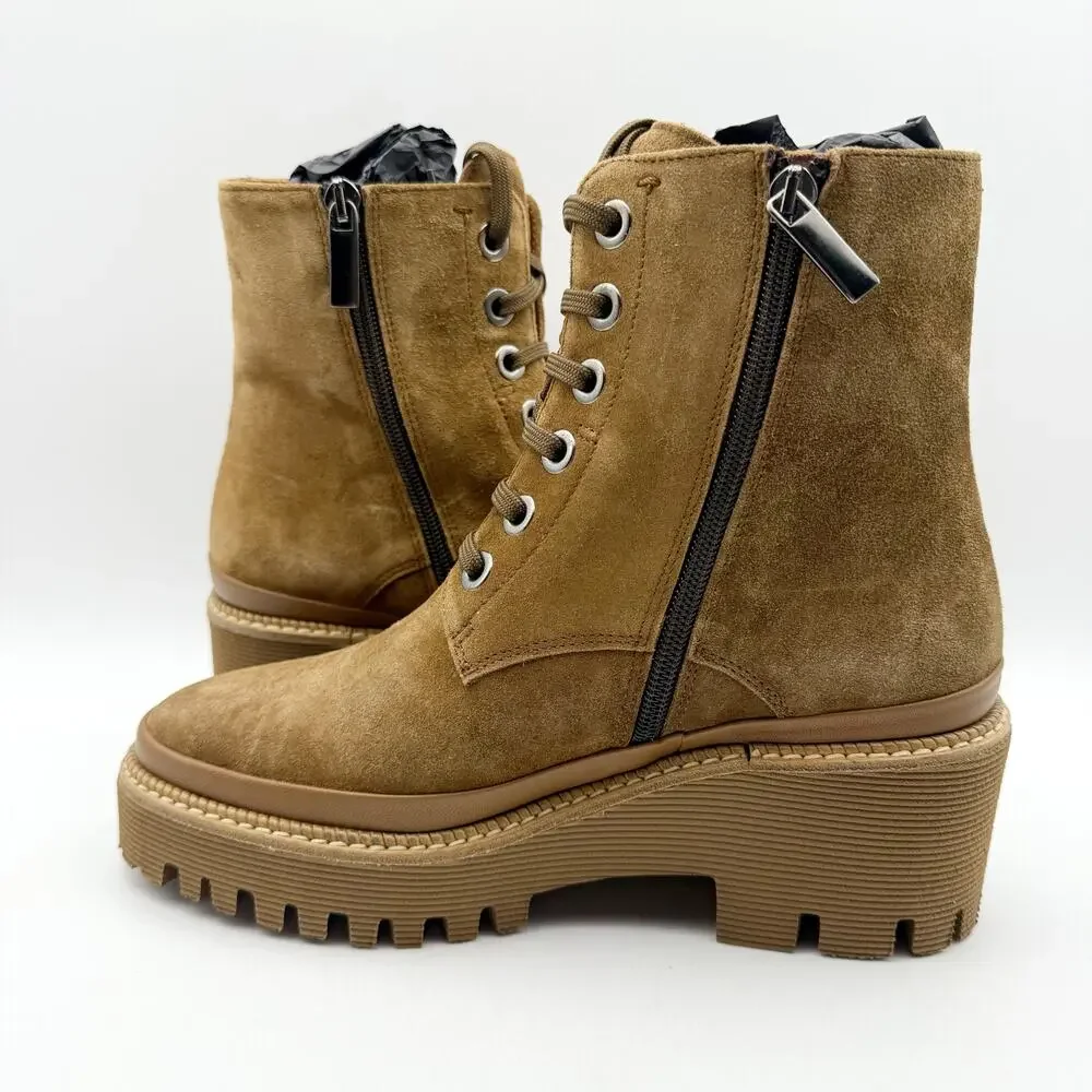 La Canadienne Womens Padma Boots EU 35 US 5 Brown Suede Lug Sole NIB